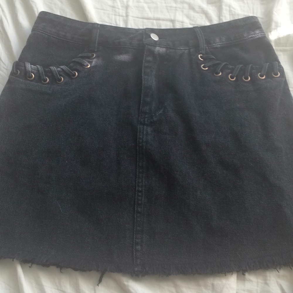 Brand New Black Denim Mini Skirt